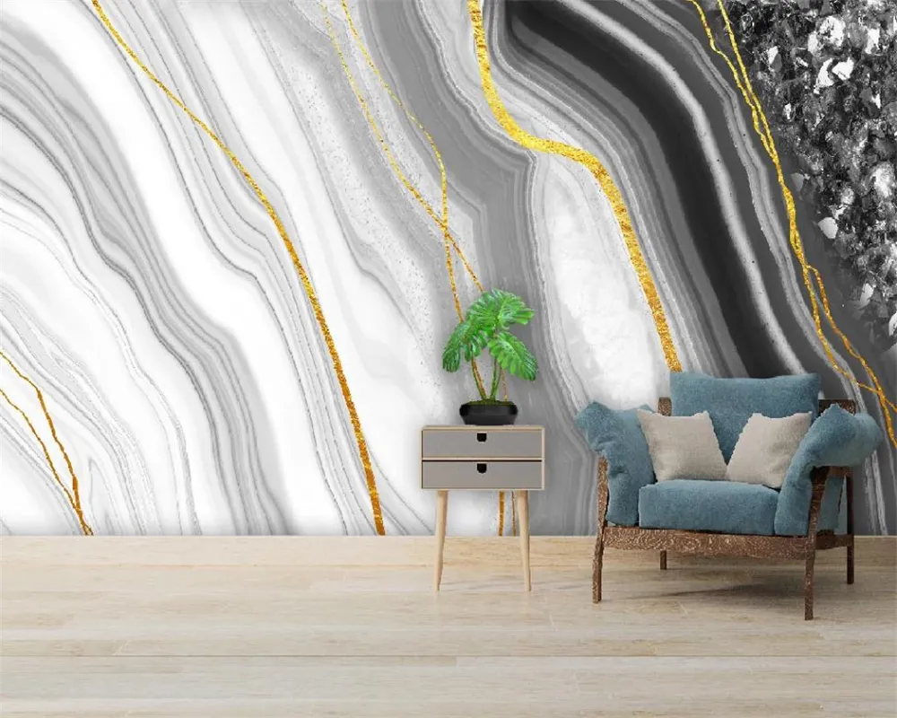 3D壁紙カスタム写真壁画ヨーロッパスタイルの大理石パターンリビングルームベッドルームWallcovering HDの壁紙
