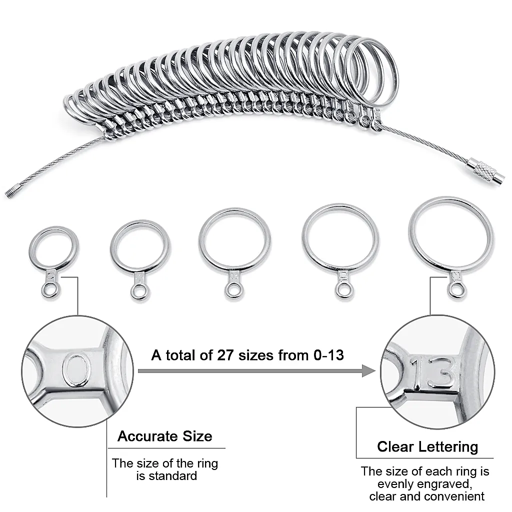 Wholesale Metal Ring Sizer Band And Finger Size Gauges Jewelry Measuring  Kit US 0 13 Finger Measurement Tool From Ewin24, $1.46