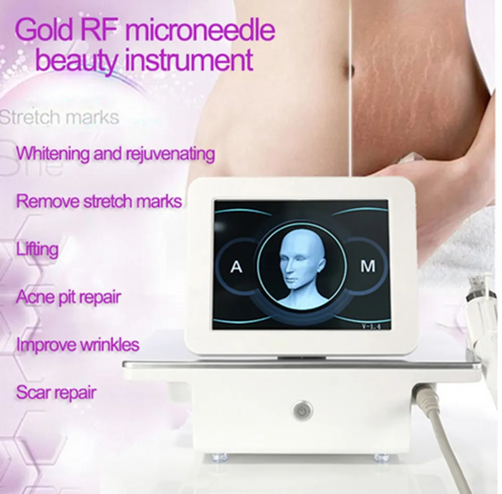 Gold Cartridge Fractional RF Microneedle Disposable 10/25/64/nano Pin Head Microneedling Micro Needle Machine Cartridges Tips Skin Lifting Anti Stretch Marks