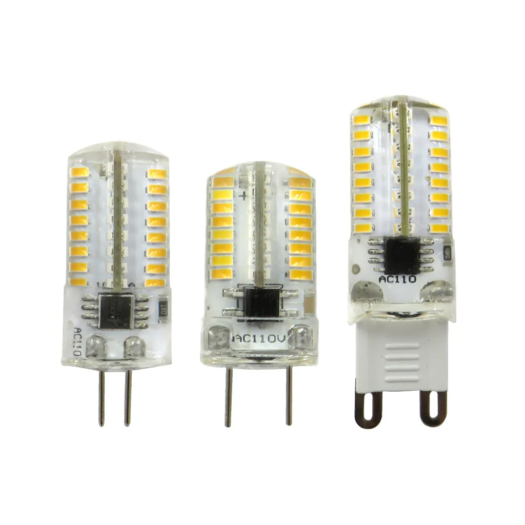 Luz LED G9 G4 LED Bulbo E11 E12 14 E17 G8 Lâmpadas Dimmable 110V 220V Lâmpadas Spotlight 3014 SMD 64 152 LEDs Luz