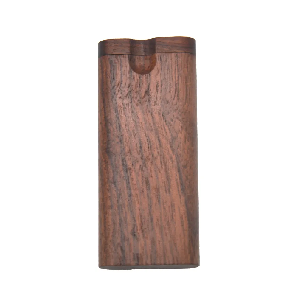 HONEYPUFF Kit per pipa per tabacco in piroga in legno naturale Custodia in legno combinata con portasigarette in ceramica One Hitter Custodia per piroga Accessorio per fumatori