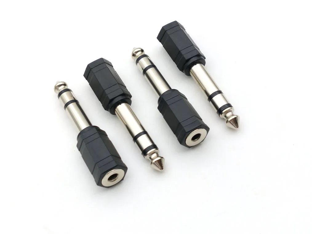 50 sztuk 6.3mm 1/4 "calowy stereo mężczyzna / 3,5 mm stereo adapter