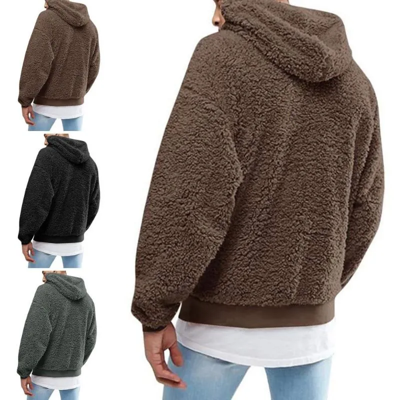 Warm Fluffy Hoodie Pullover Fleece Sweatshirt Hooded Coat Jumper Autumn Winter Clothes