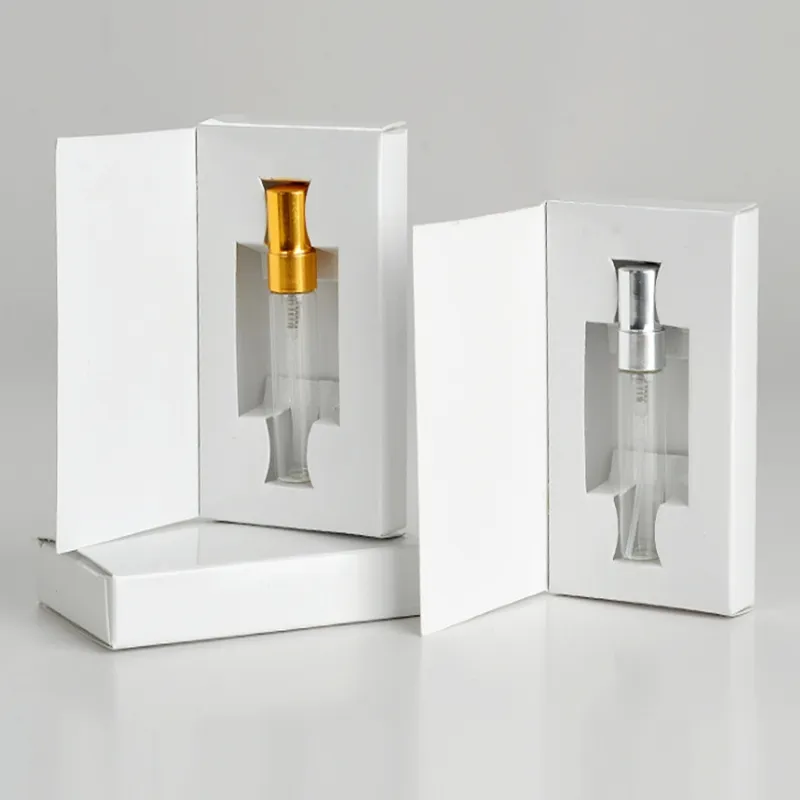 3ML 5ML 10ML Glass Bottle Perfume Atomizer Parfum Spray Bottle with Packing Box Cosmetic Sample Vial Refillable Bottles