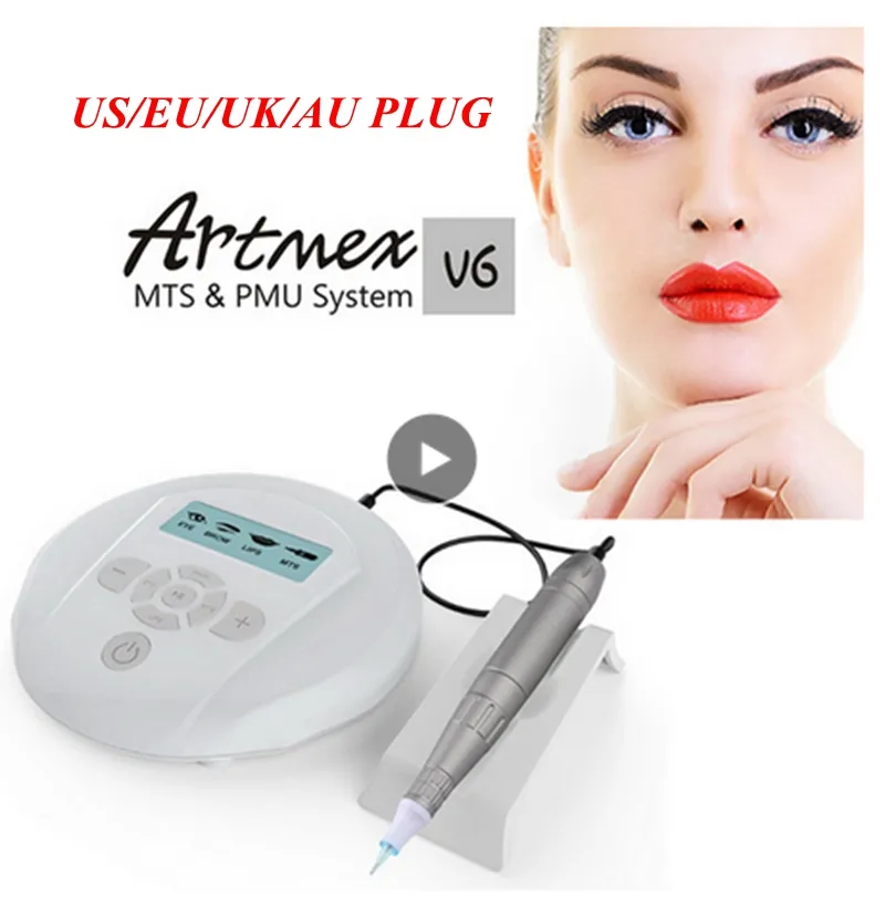 Artmex V6 영구 마이크로 블레이드 MTS PMU 디지털 영구 메이크업 문신 기계 마이크로 블레이딩 Derma Pen Eyebrow 아이 라이너 입술 CE