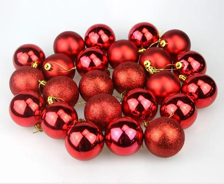 24pcs Christmas Ball Ornaments 1.57" 4cm Christmas Decoration Tree Balls Small Shatterproof Ball for Holiday Wedding Party Decoration A11