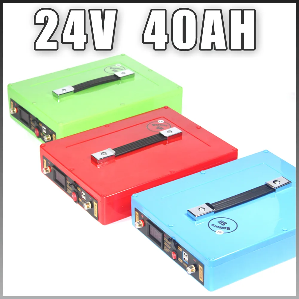 24V 40AH Electric bike Lithium ion Battery For 1000W Solar Ebike Golf Car Waterproof case 5V USB Port
