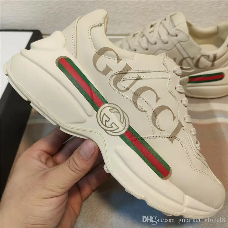 Hot Womens Mens Rhyton Sneaker With Mouth Women Men Print Rhyton