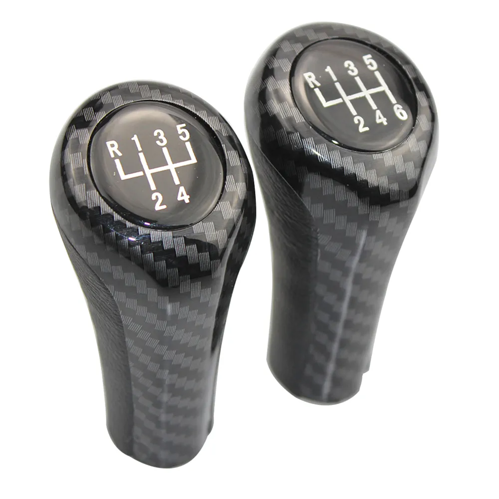 1pcs Gear Shift Knob per BMW 1 3 5 6 Serie E46 E53 E60 E61 E63 E65 E81 E82 E83 E87 E90 E91 E92 X1 x3 x5 m CARBONIO MATE CROMATO