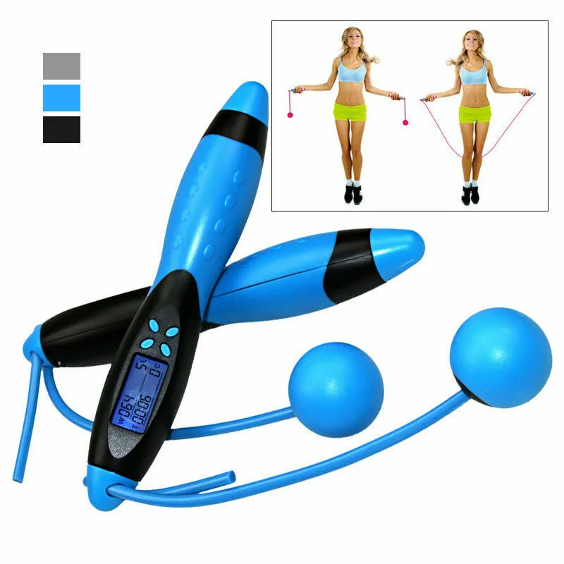 LCD Digital Jump Jumping Skipping Rope Calorie Counter Timer Gym Fitness Home