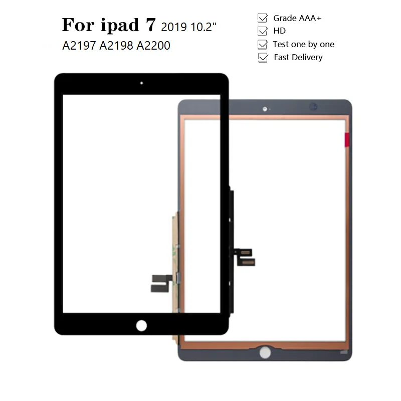 New For iPad 7 2019 10.2" Touch Screen Digitizer Sensor A2197 A2200 A2198 A2232 with Adhesive tape