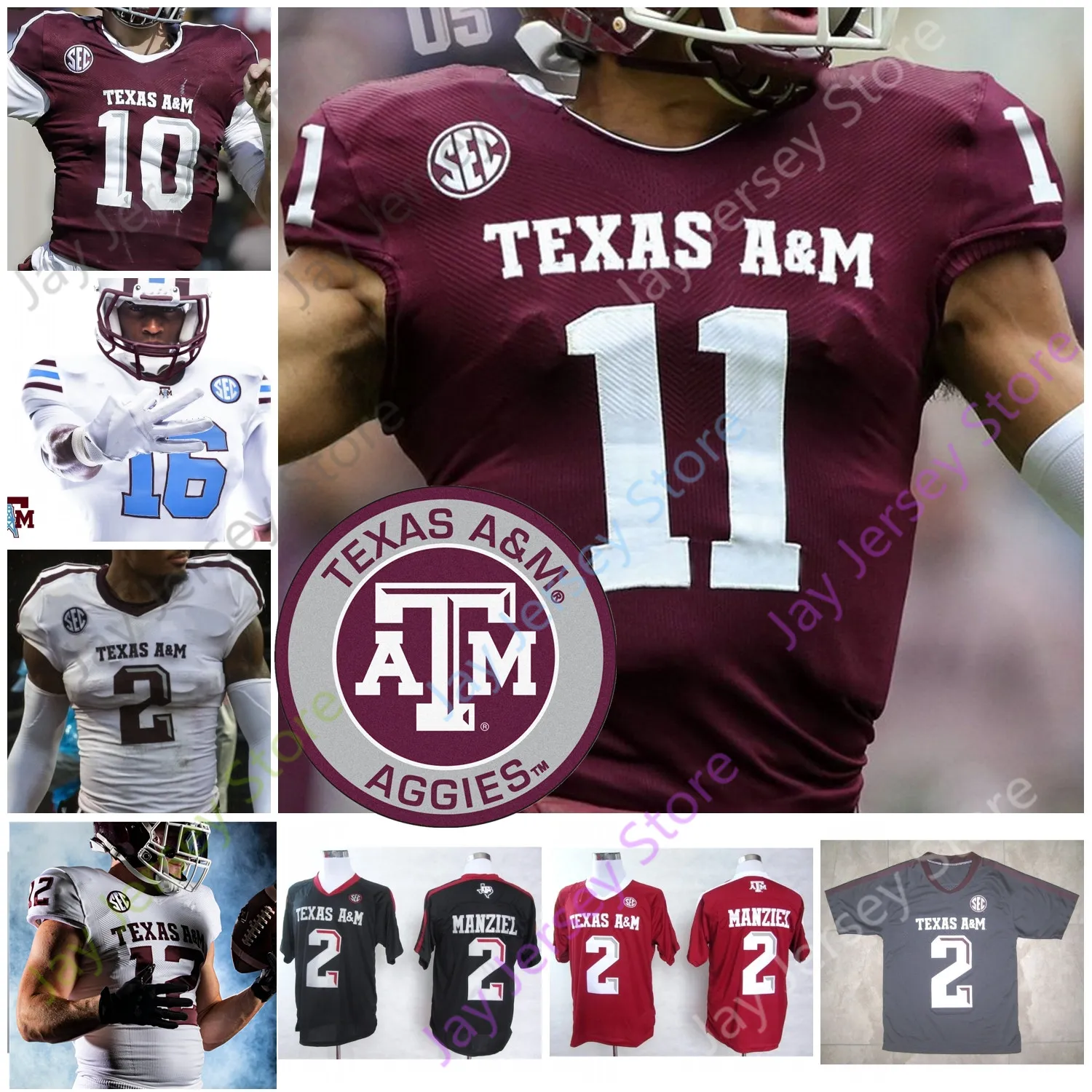 2020 Red Texas A M Aggie Football Jersey NCAA College Jalen Wydermyer Jake Matthews Cedric Ogbuehi Ryan Tannehill Luke Joeckel Hill Coryatt