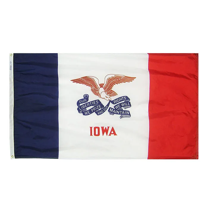 Iowa State Flag 3x5ft Druck Polyester Outdoor oder Indoor Club Digitaldruck Banner und Flaggen Großhandel