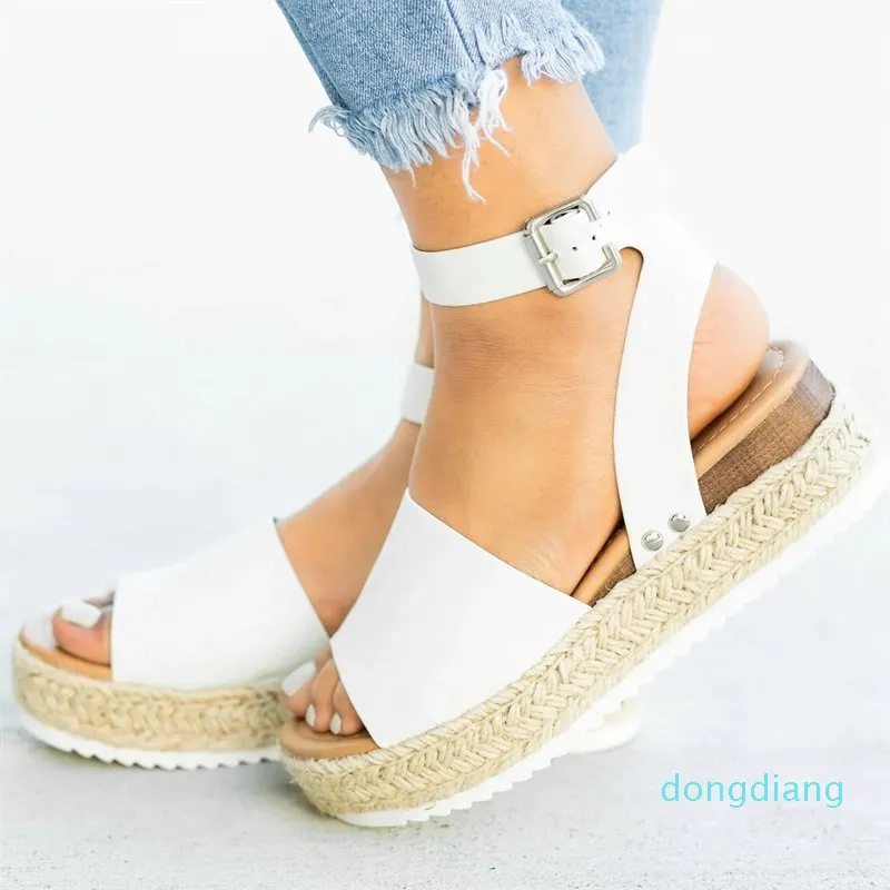 Hot Sale-Wiggen Schoenen voor Vrouwen Hoge Hakken Sandalen Zomer Schoenen 2019 Flop Chaussures Femme Platform Sandalen Home Plus Size