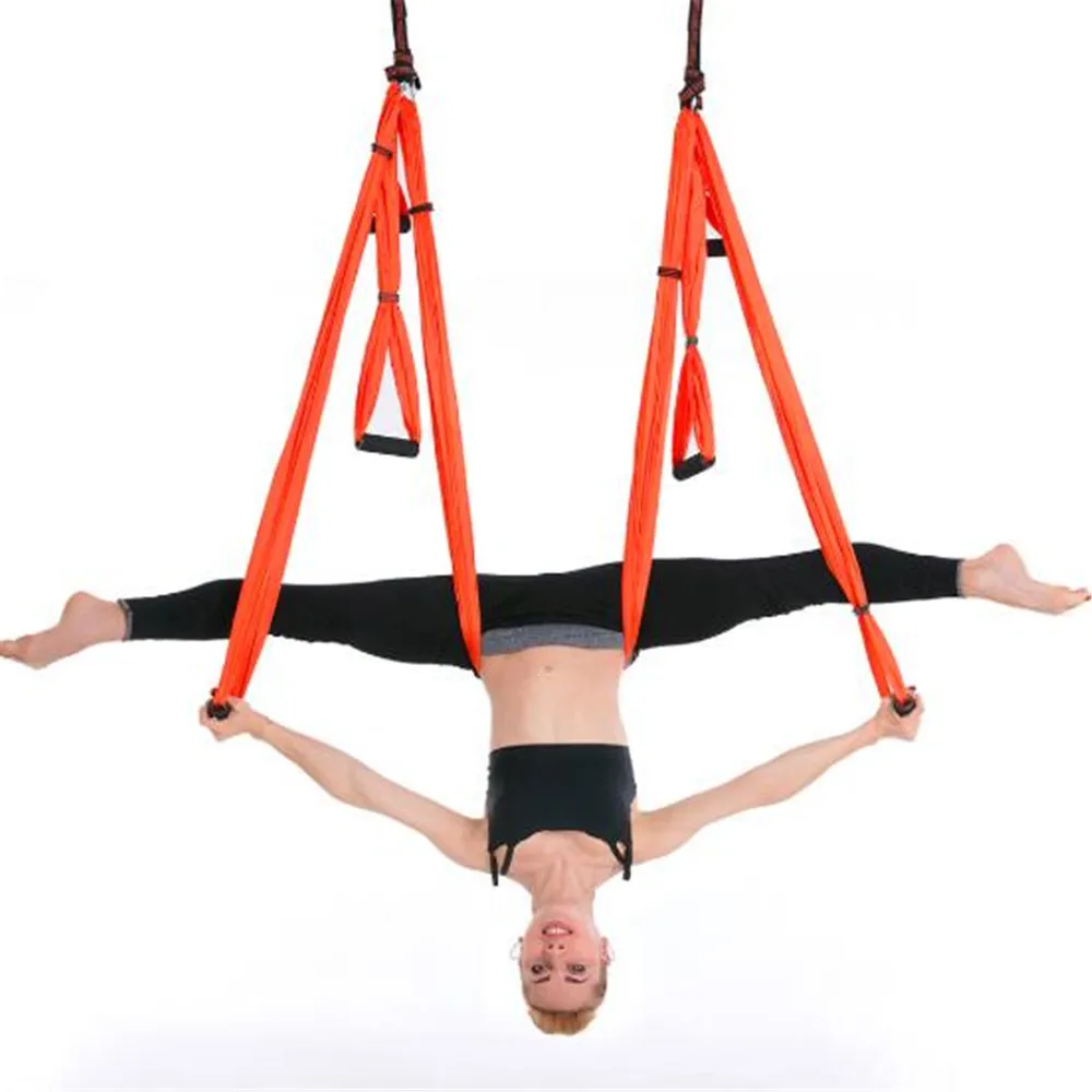 6 Set Anti-gravity Aerial Yoga Hammock Set Multifunction Yoga Belt Flying Yoga Inversion Tool for Pilates Body Shaping