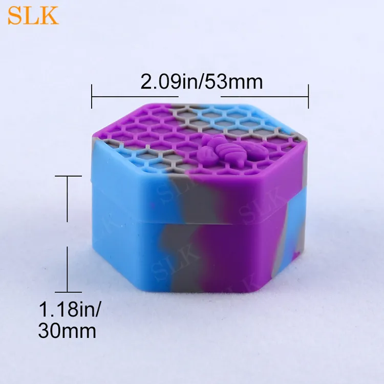 26ml Honeycomb hexagon shape wax containers silicone jars food grade silicone storage box for oil wax concentrate storage containers 710