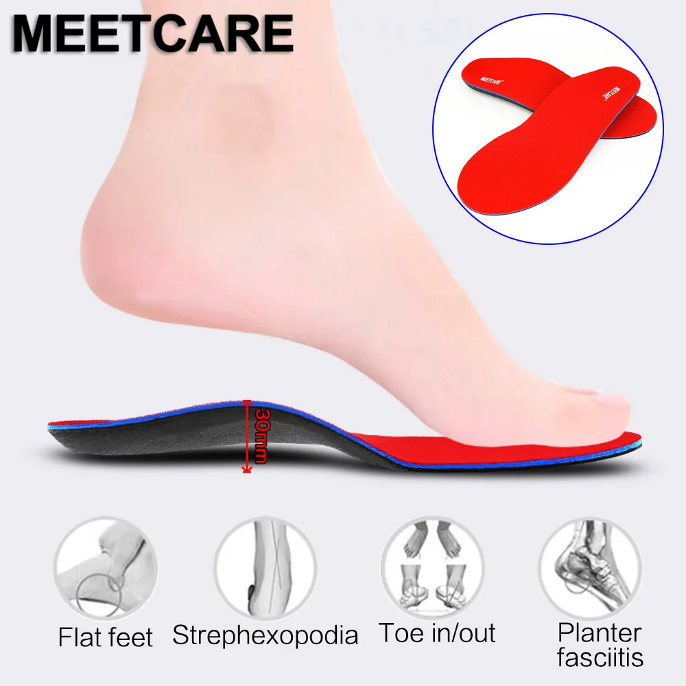 1Pair Flat Foot Orthotic Insoles för Plantar Fasciitis Lose Fötter Häls Smärta Eva Flat Fötter Arch Support Orthopedic Skor Pad