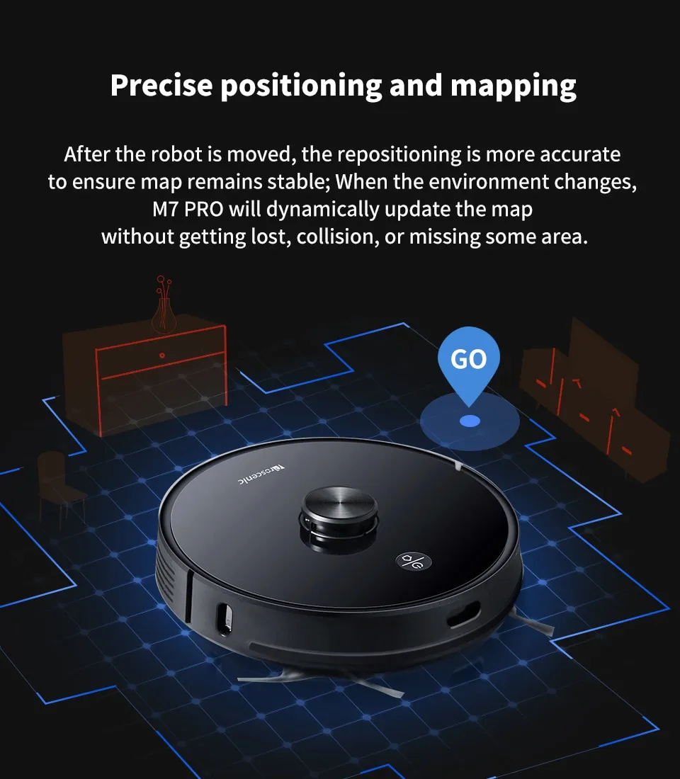 Proscenic M7 Pro 2700pa Laser Navigation Robot Vacuum Cleaner with Wet Cleaning Washing Vacuum Cleaner Carpet cleaner for Home06