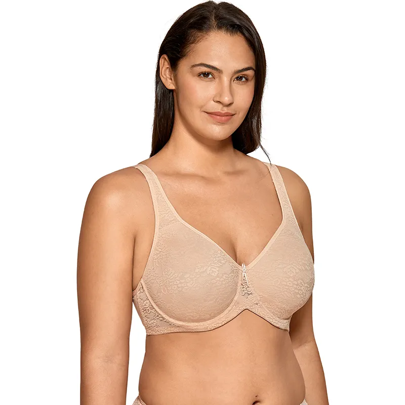Bras DELIMIRA Womens Plus Size Full Coverage Underwire Non Padded Smooth  Lace Bra 32 48 C DD E F G H From Wochanmei, $36.78