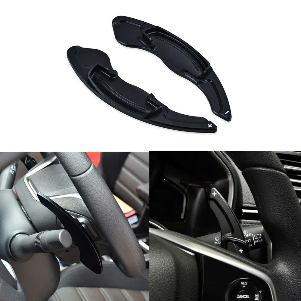 Pair Black Steering Wheel Gear Shift Paddle Shifter Fit Acura MDX 2013 2017 2018 From