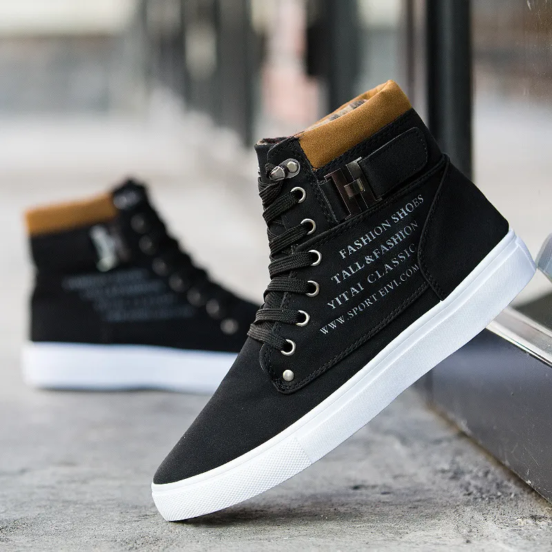 2020 Moda Nubuck couro high-top sapatos masculinos tênis Primavera e Outono temporada sapato Casual plana sapatos clássicos da moda quentes 36-47