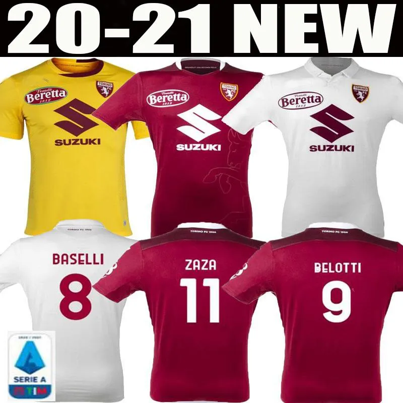 nuova 2020 2021 Torino FC maglie calcio maglia da calcio BELOTTI FALQUE IZZO Nkoulou ZAZA Baselli 20 21 Torino Football Shirt Top Tailandia