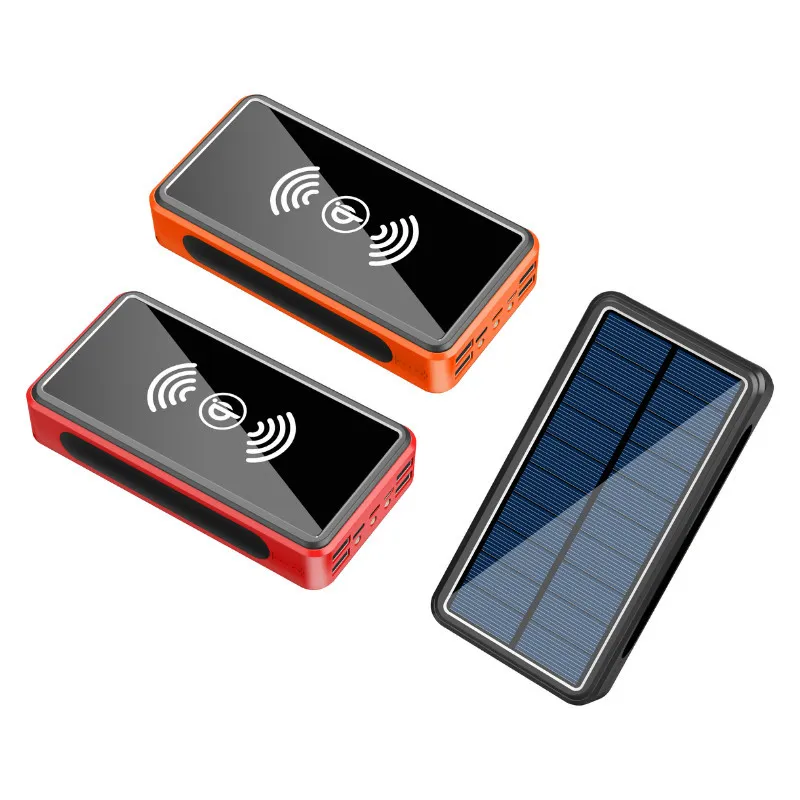 80000mAh Solar Wireless Power Bank Laddning Outdoor Travel Emergency Chargers Portable Power Banks för Samsung Smart Phone