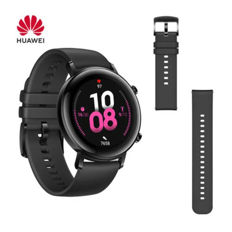 الزجاج HUAWEI WATCH GT 2 4GB فانتوم الأسود فيتون الشريط قناة 5ATM LTN-B19 كيرين A1 حياة طويلة البطارية الذكية الرياضة وسائط 3D