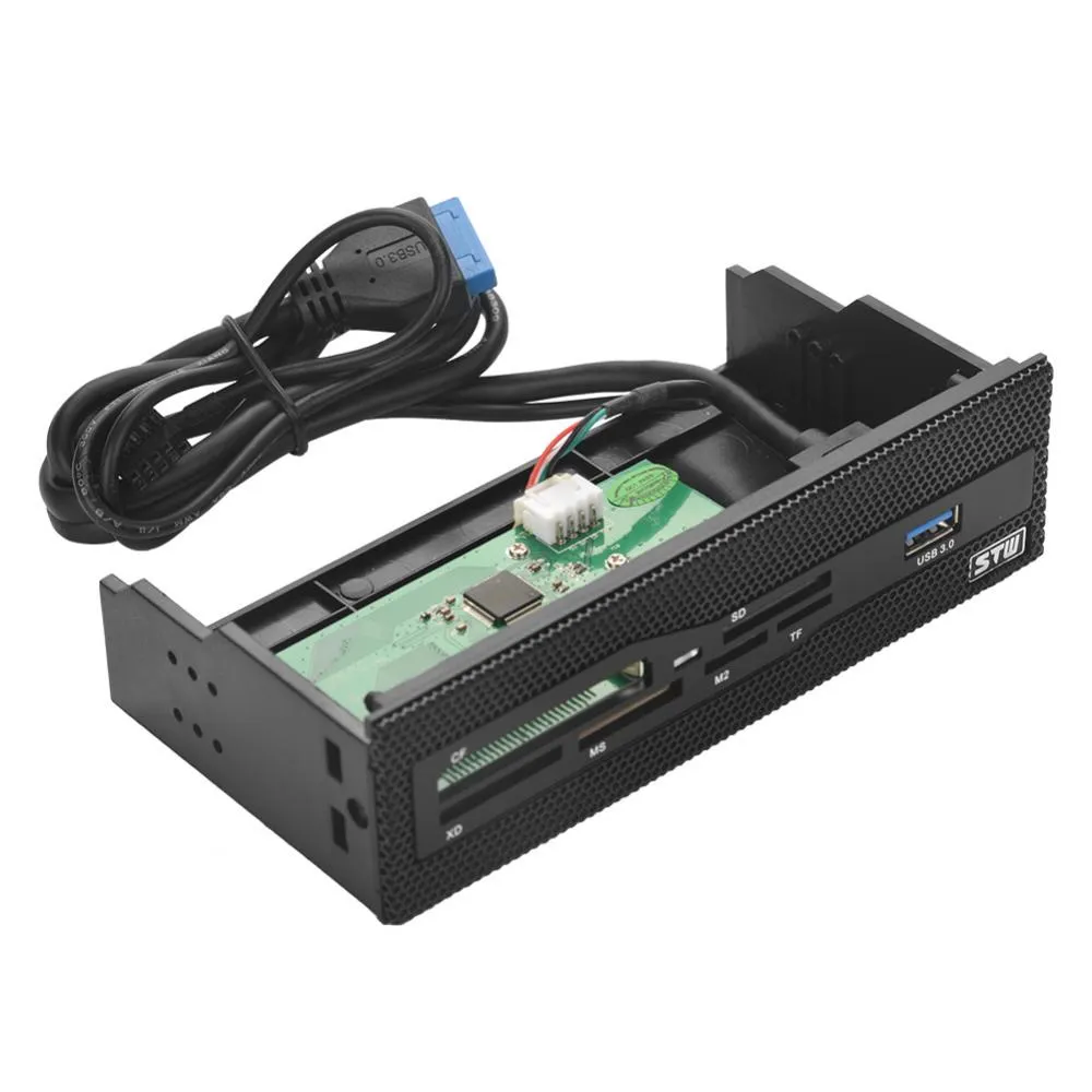 Lecteur de carte STW 3061 5 25 pouces Tableau de bord multifonction interne Panneau avant USB3 0 Port CF XD MS M2 TF Lecteur de carte à puce SD2429