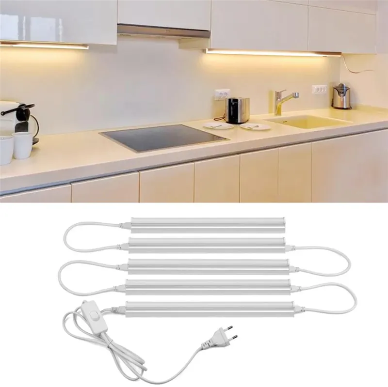 Plug T5 T8 Elektrisk trådkontaktbelysningstillbehör med ON/ OFF -omkopplare 30 cm/ 50 cm Strömsladdförlängningskabel för LED -rörljus