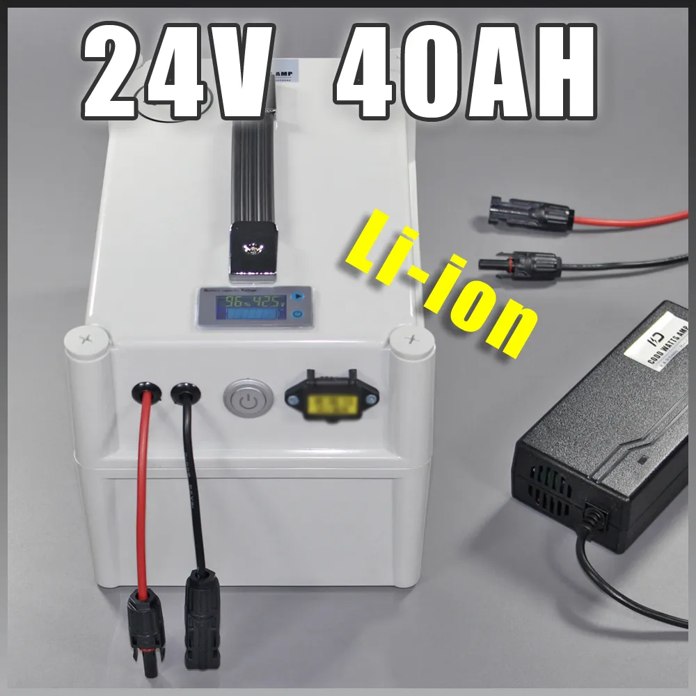 29.4V 40Ah 18650 batterie au lithium Portable étanche 24V vélo électrique poids léger ebike Li-ion batteries construit en 60A BMS