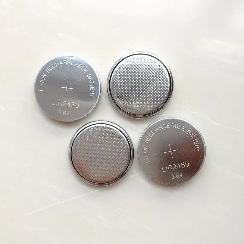 3.6V LIR2450 Rechargeable Lithium ion Button Cell Battery Super Power Sealed Tray Packing 250pcs per lot