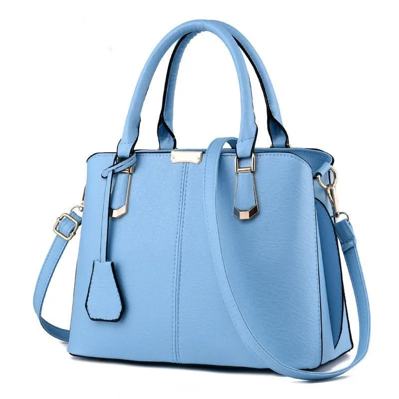 Stylish Top Handle Satchel For Women Plain PU Ladies Tote Bags Purse