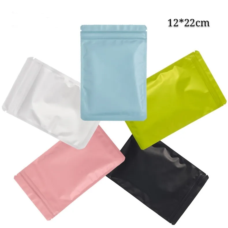 12*22cm Zip Lock Dry Food Packing Bags Recloseable Gift Packaging Mylar Pouches Bag with Tear Notch Moistureproof and Waterproof
