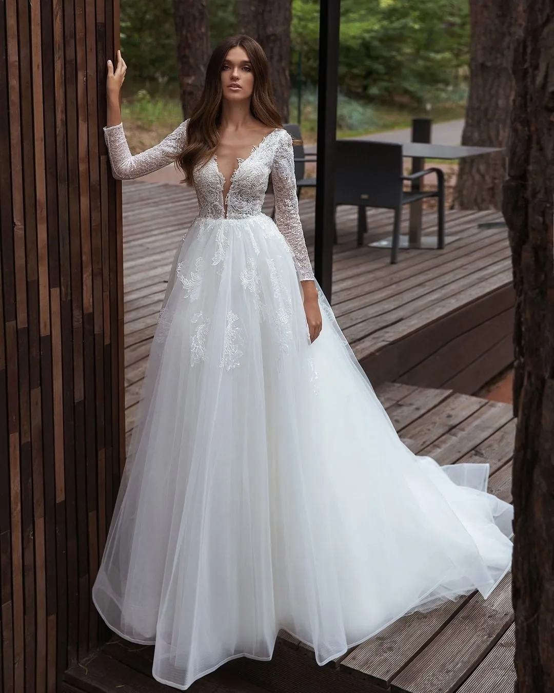 navy blue dress for baby girl Lace Beaded Wedding Dresses Sheer Plunging Neck,... From Missweddingdress,  $137.28