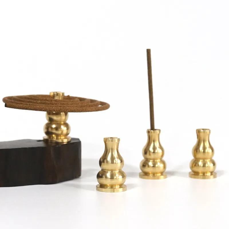 Titular do incensário de bronze do queimador de incenso da forma da cabaça para o pau e a bobina do aroma da festa da festa da buddha