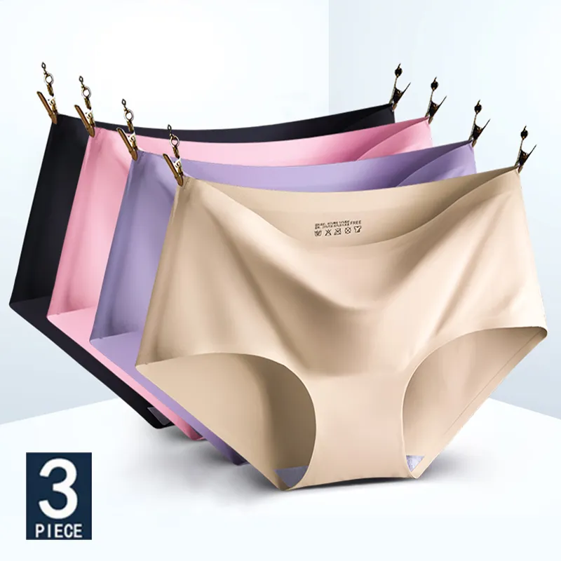 Pack of 3 Big Size Soft Seamless Underwear Panties for Women