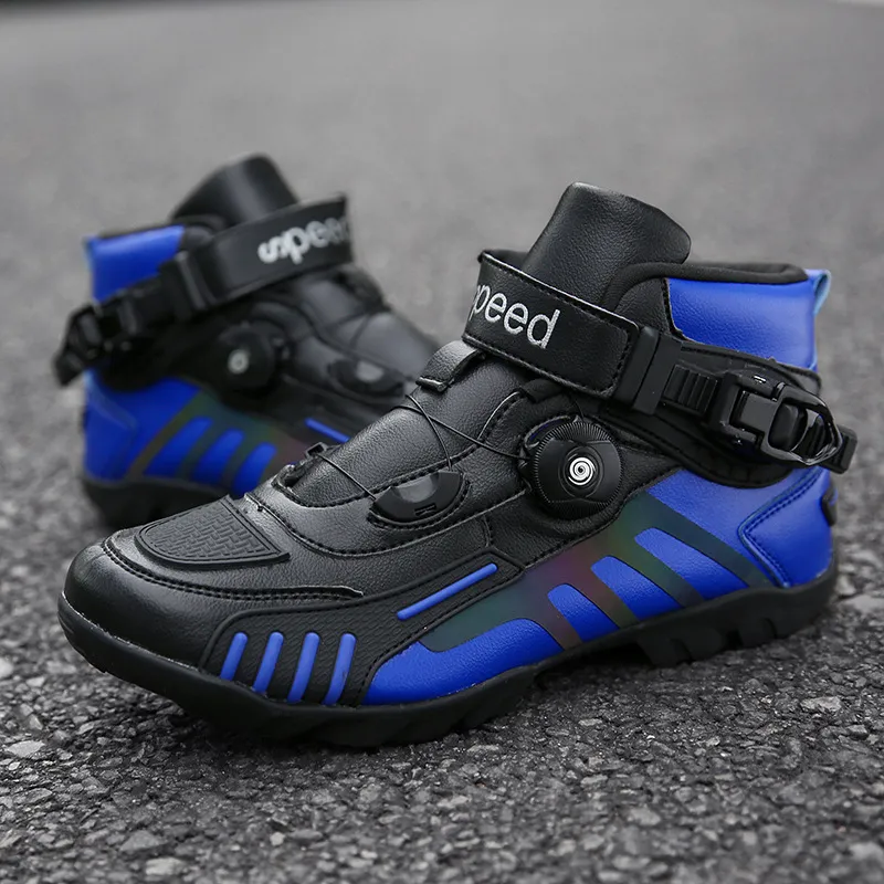 Botas de motocicleta masculinas para motociclista à prova d'água velocidade motocross botas de corrida antiderrapantes de proteção para moto montando off road sapatos 1285q