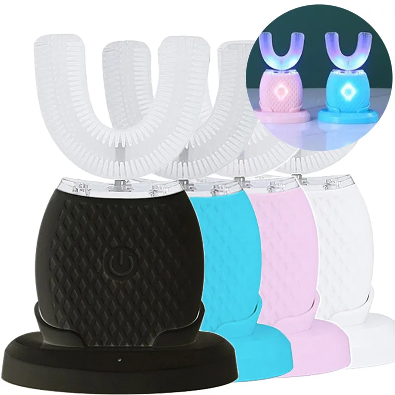 USB Rechargeable Ultrasonic U Shaped Electric Toothbrush With 360