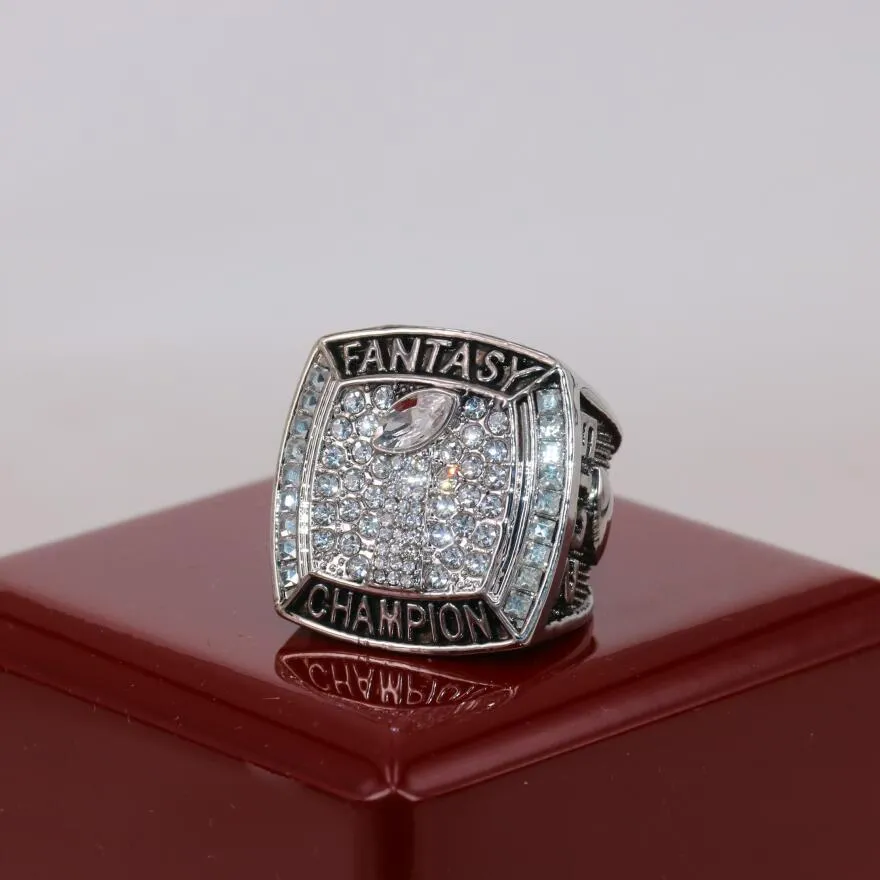 Factory Wholesale Price 2019 Fantasy Football Champion Ring USA Size 7 To 15 With Wooden Display Box Drop Shipping