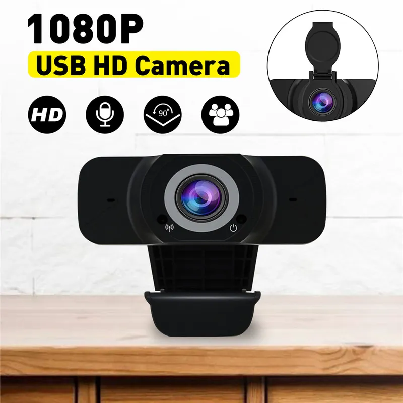 BALLEEN.E Full HD 1080P Groothoek USB Webcam met MIC Web Cam Laptop online Teching Conference Webcamera's Anti Peeping WebCame