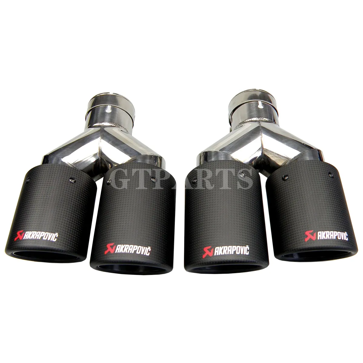 GTPARTS Y Type Universel Double Bouclés Acier Universel Automatique En  Fibre De Carbone Inoxydable Akrapovic Embout Déchappement Double Tuyau Fin  Du 68,16 €