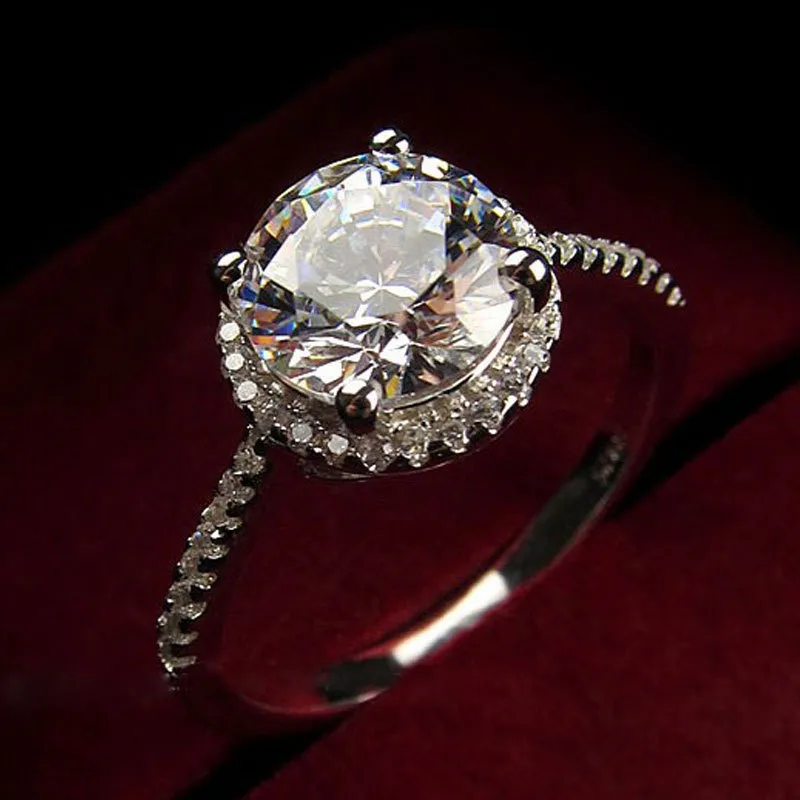 Mode cz diamantringar kvinnor zircon ring kärlek bling kristall smycken för kvinnor brud bröllop smycken