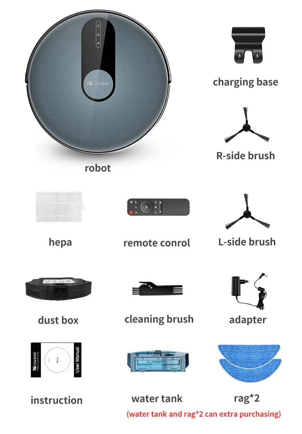 Robot Vacuum Cleaner Proscenic 820P Smart Planned Carpet Cleaner 1800Pa Suction with Wet Cleaning Washing Smart Robot for Home (22)