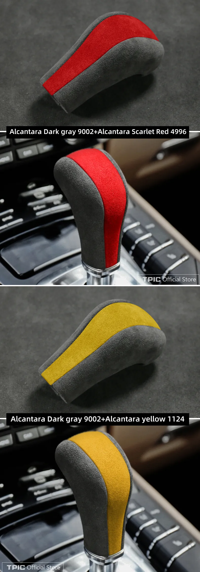 Alcantara Suede Interior Gear Shift Knob Cover Trim Fit For Porsche 911  Panamera