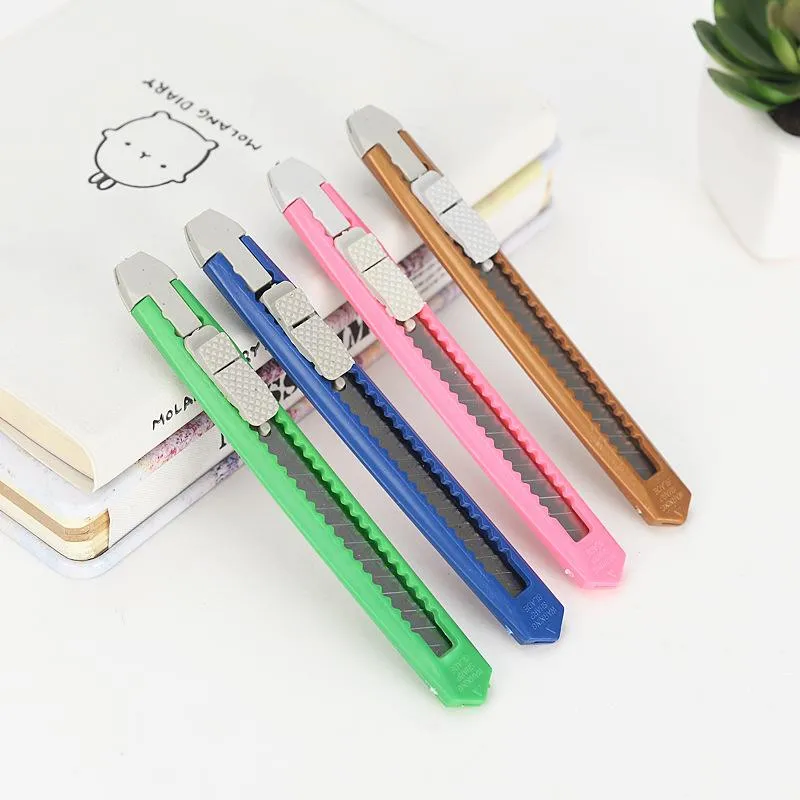 DHL Candy Colors Mini Utility Kniv Multifunktion Art Cutter Studenter Papper Snap Off Retractable Razor Blade