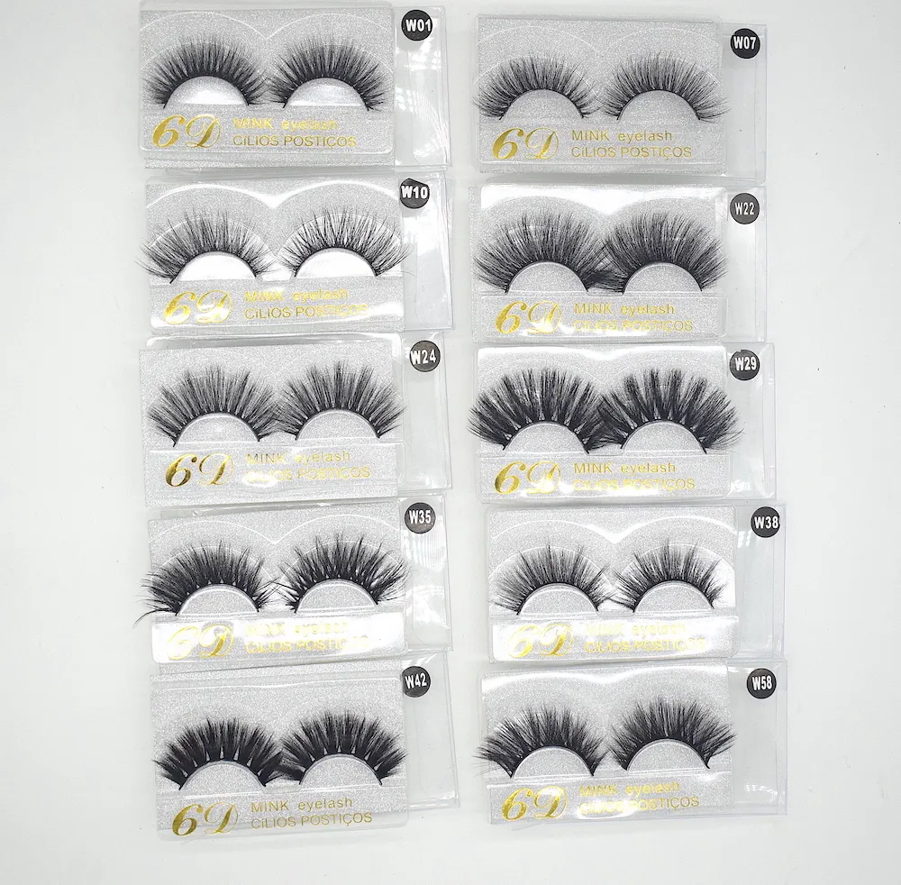 10 stilar 3d mink hår falsk ögonfransmink hår falska ögonfransar Naturlig förlängning Fake Eyelashes återanvändbar DHL Gratis frakt