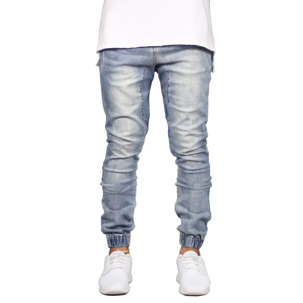 Mode stretch jeans denim jogger design hip hop joggers för män y5036 mx2008142467