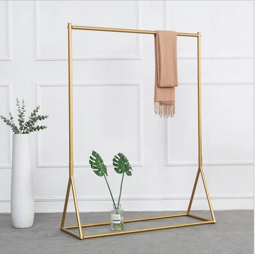 Gold Clothing Shelf: Stylish and Functional Womens Cloth Rack for Bedroom Furniture - Adult Clothes Hanging Floor Display Racks for Organized Wardrobe Storage