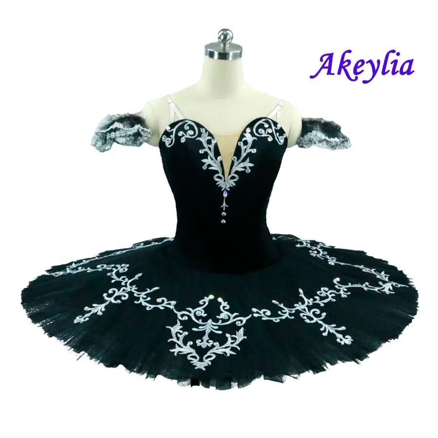 Feather Black Swan Lake Adult Professional Tutu Women pancake platter classical ballet tutus ballerina ballet stage costumes